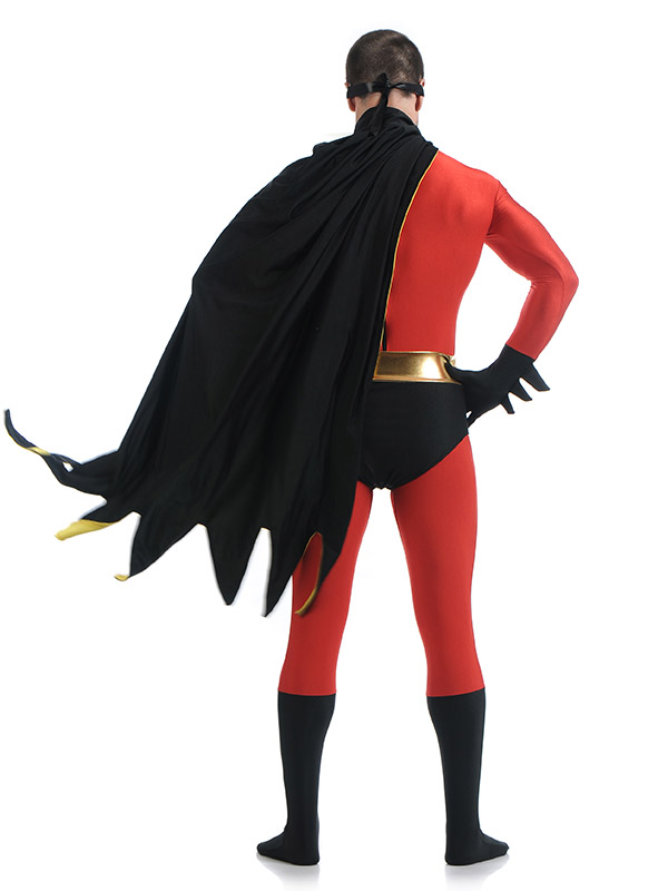 Black Robin Cosplay Costume Tight Zentai Halloween Bodysuit