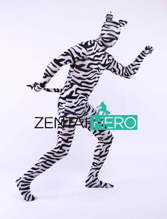 Zebra Zentai Animal Full Body Lycra