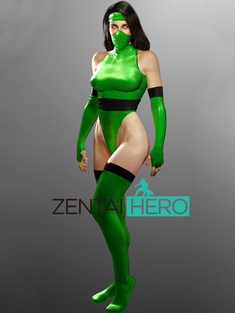 Sexy Green Shiny Mortal Kombat Mileena MKII Costume