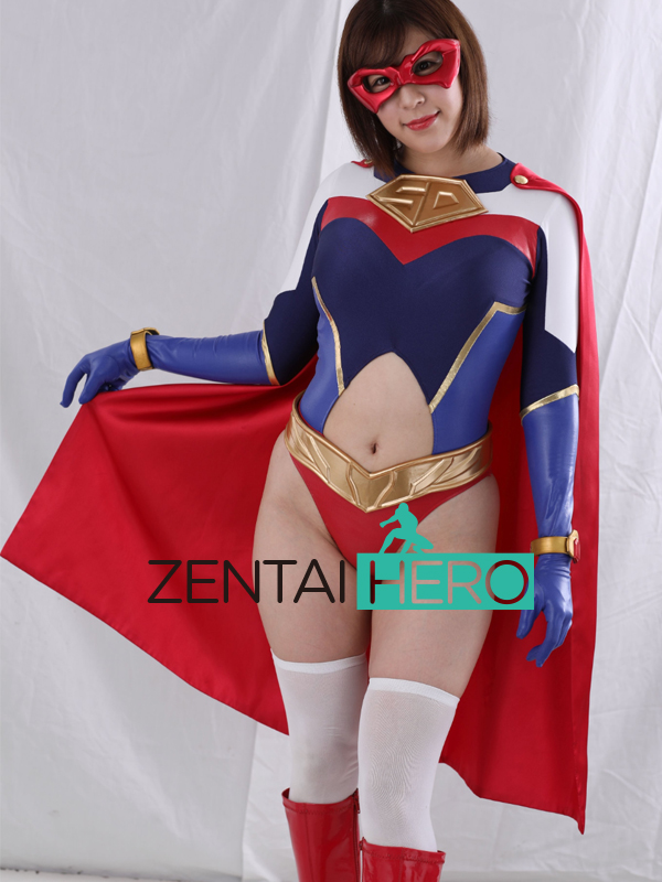Sexual Dynamite Heroine Blue Zentai Gigalady Cosplay Costume