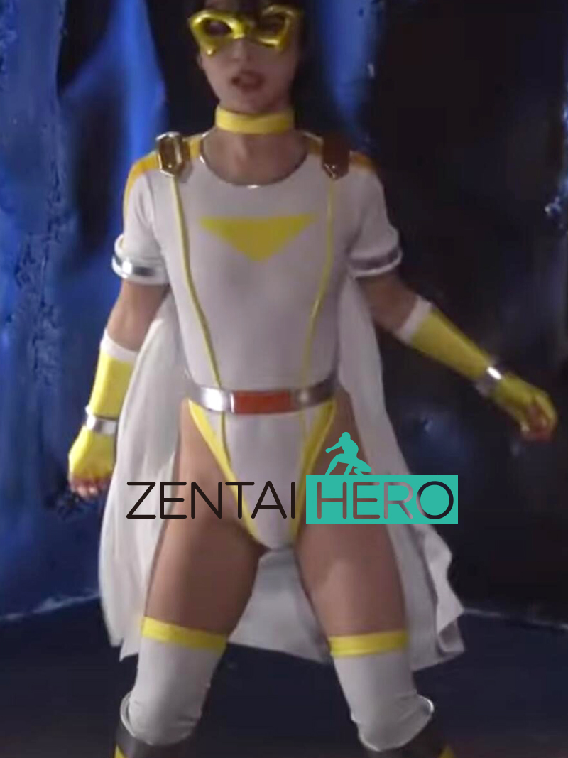 New Super Heroine White/Yellow Girl Sexy Cosplay Costume