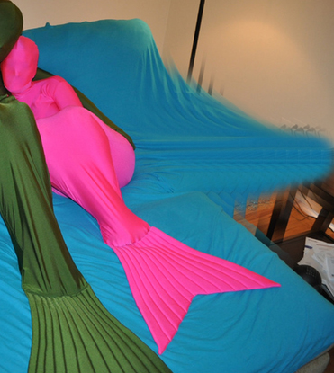 Mermaid Lycra Zentai Suit Army Pink