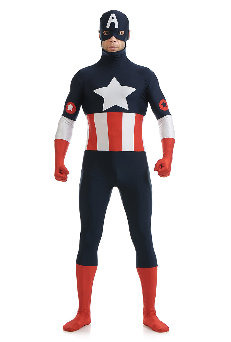 Black Captain America Costumes Zentai Suits