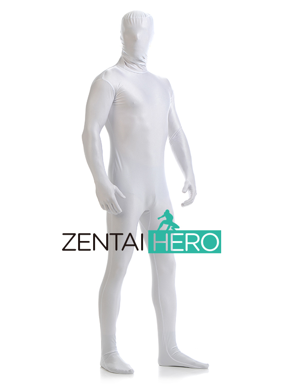 White Full Body Covering Lycra Bodysuit