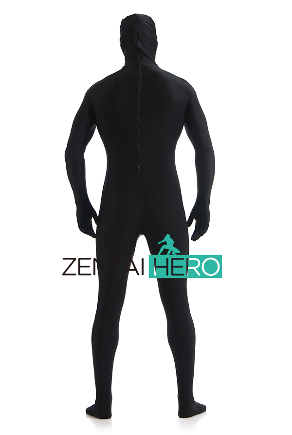 Unisex Black Lycra Spandex Zentai Bodysuit