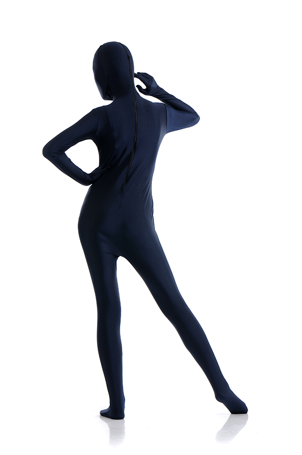 Sexy Women's Navy Blue Fullbody Zentai Suit