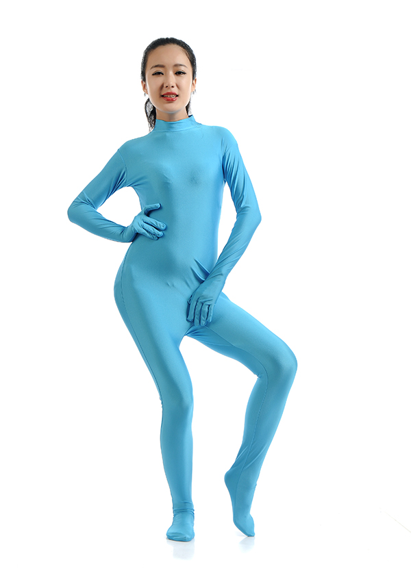 Sky Blue Fashion Second Skin Body Catsuit