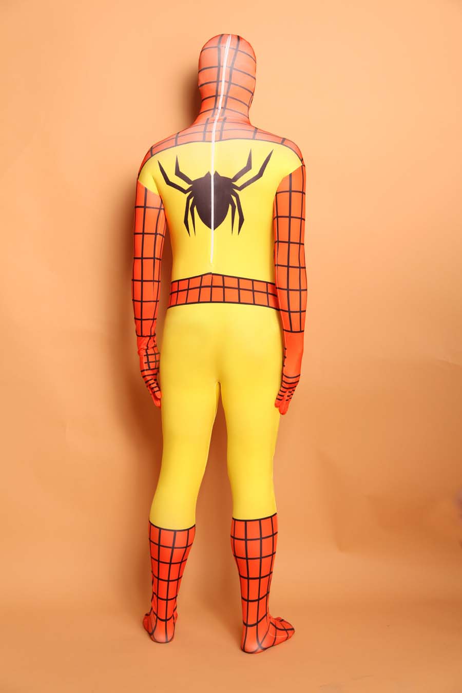 Yellow And Orange Printing Spider-Man Costume