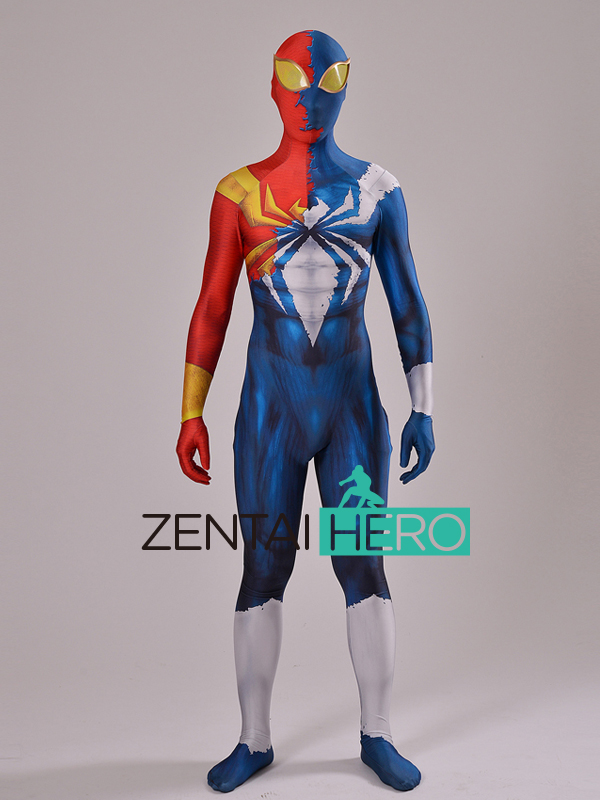 3D Printing Spiderman Costume Half Symbiote Iron-Spider Costume
