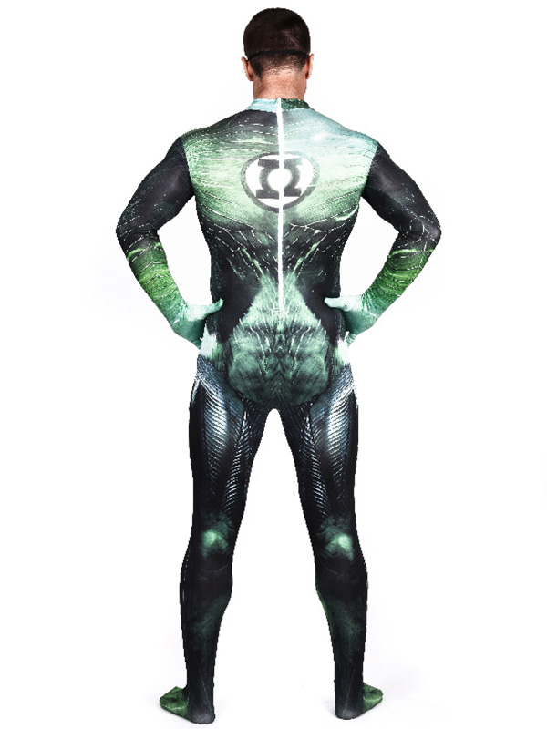 3D Printed Green Lantern Cosplay Costume Male Superhero Suit