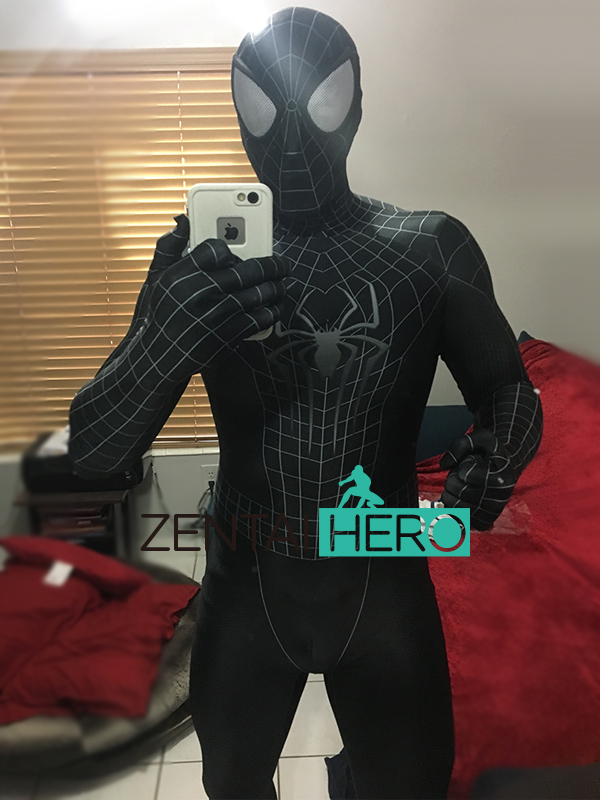 3D Shade Black Spiderman Superhero Costume