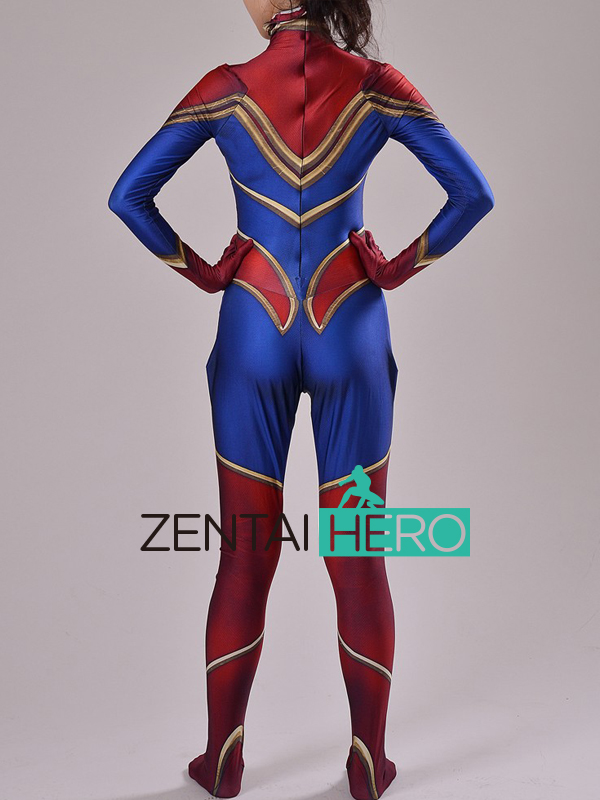 3D Dye-sub Captain Marvel Cosplay Costume Ms Marvel Superhero