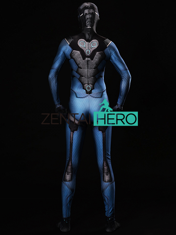 3D Printed Blue Carbon Fiber Genji Cosplay Costume Game Suit