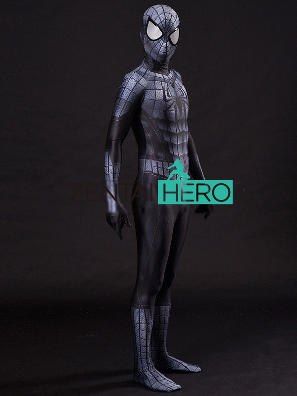 Newest 3D Print Black Armour Spider-Man Costume Lycra Armour