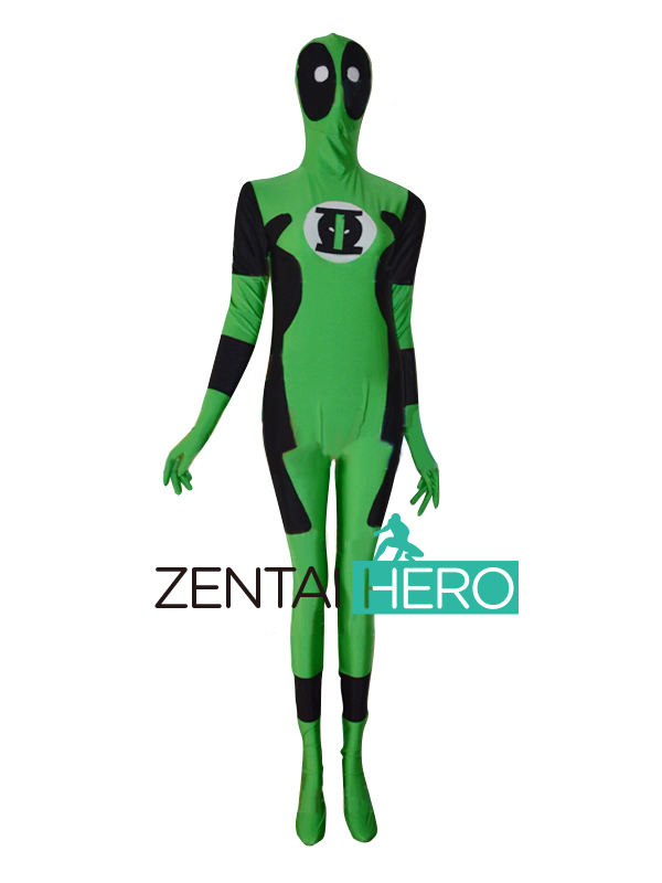 Green Lantern Deadpool Cosplay Costume For Hallween