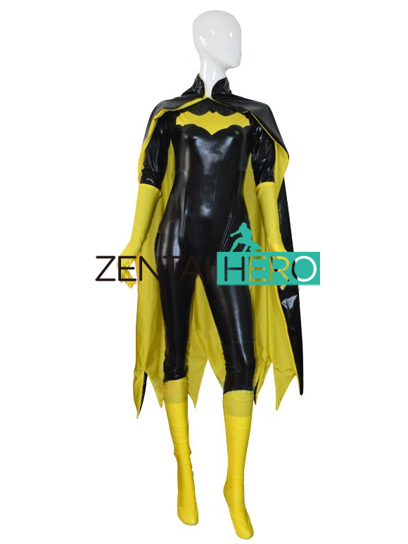 Black Shiny Batgirl Costume Female Superhero Costume