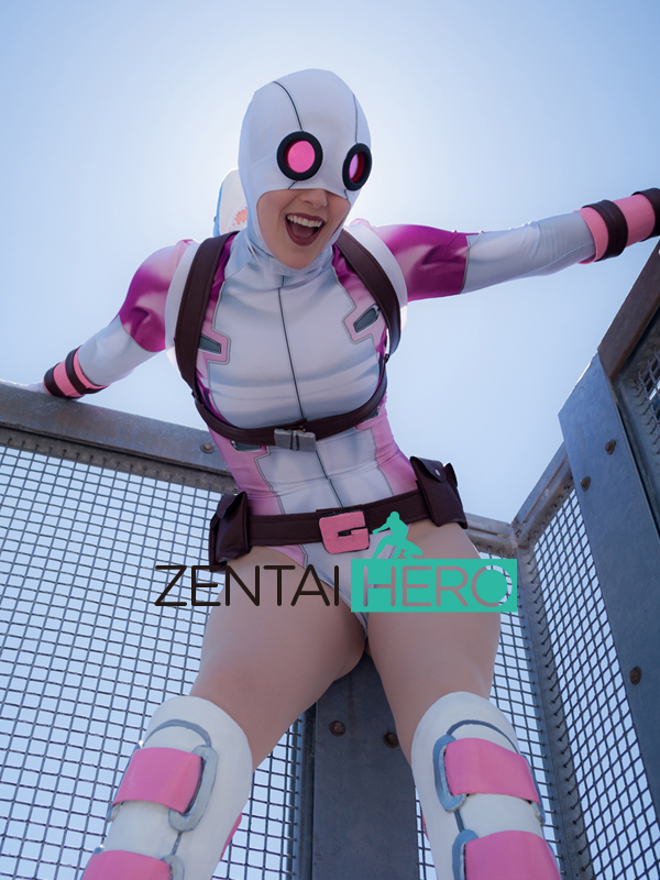 Gwenpool Cosplay Costume White Pink Superhero Costume