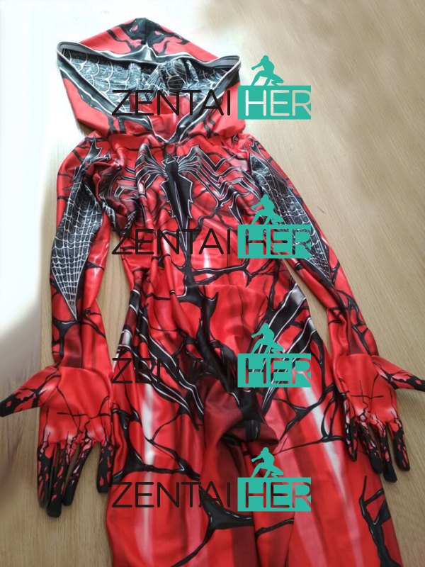 3D Printed Carnage Gwen Spidergirl Cosplay Costume Hooded