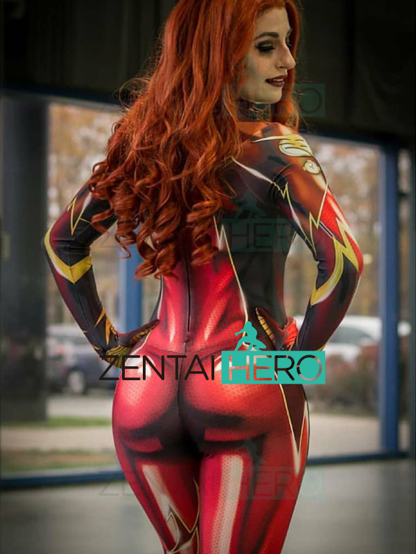 3D Printing Lady Jamie Tyndall Flash Female Superhero Costume