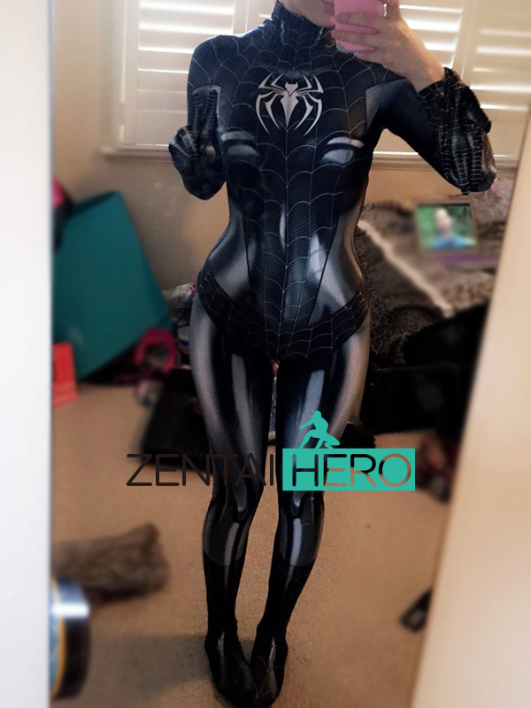 3D Printed Black Cat Symbiote Spider Girl Superhero Costume