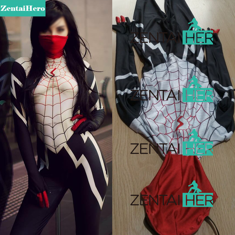 3D Printing Spider Women Suit Silk Cindy Moon Spider Man Costume