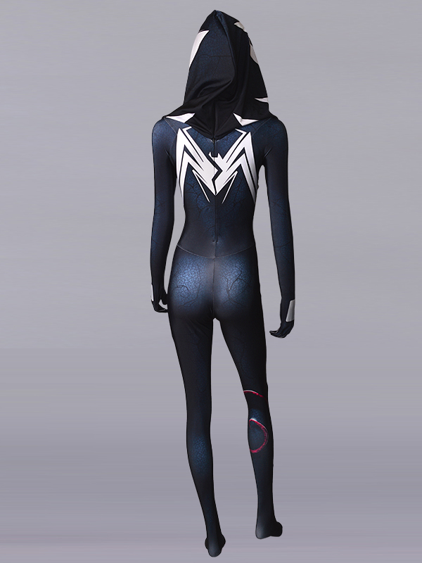 3D New Venom Gwen Girl Gwenom Spider Cosplay Costume Hooded