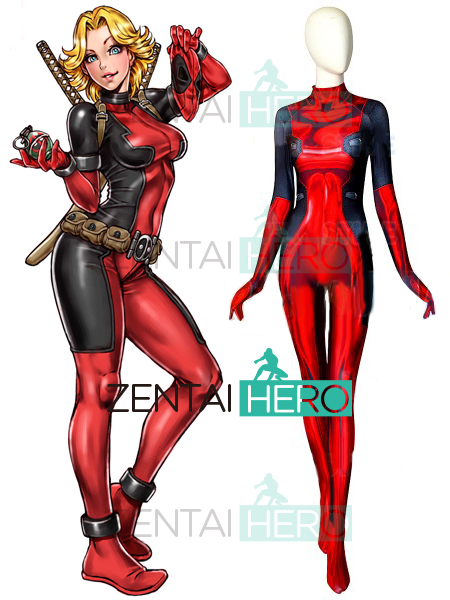 3D Printed Custom Made Girl Deadpool Cosplay Superhero Costume