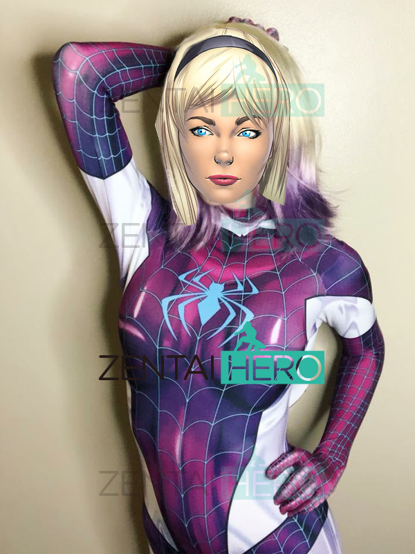 3D Printed Alternate Gwen Stacy Spidergirl Cosplay No Hood
