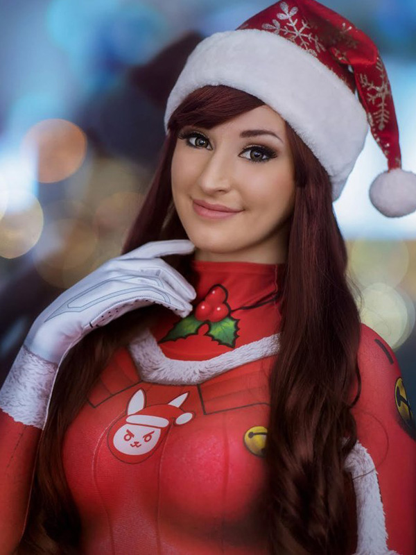 3D Printed Santa D.va Cosplay Costumes Winter Christmas