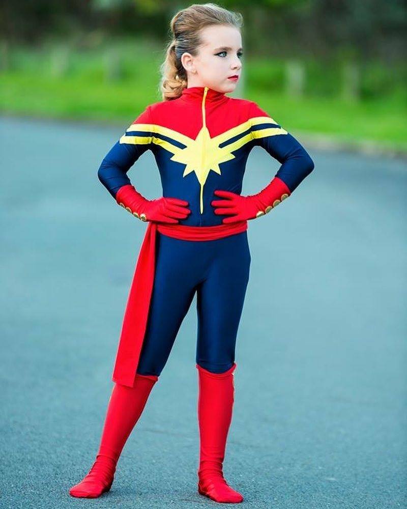 Ms Marvel Carol Danvers Girls Superhero Costume