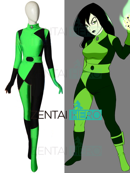 Black&Green Super Villain Shego Of Kim Possible Cosplay Costume