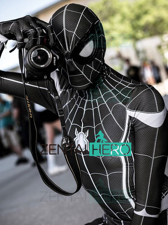 3D Printed Black CIVIL WAR Spiderman Cosplay Costume