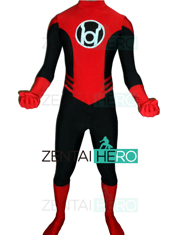 Red Lantern Corps Lycra Zentai Superhero Costume Halloween