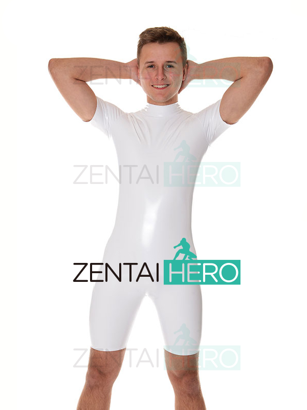 Sexy Male PVC Zentai Catsuit Short Sleeve