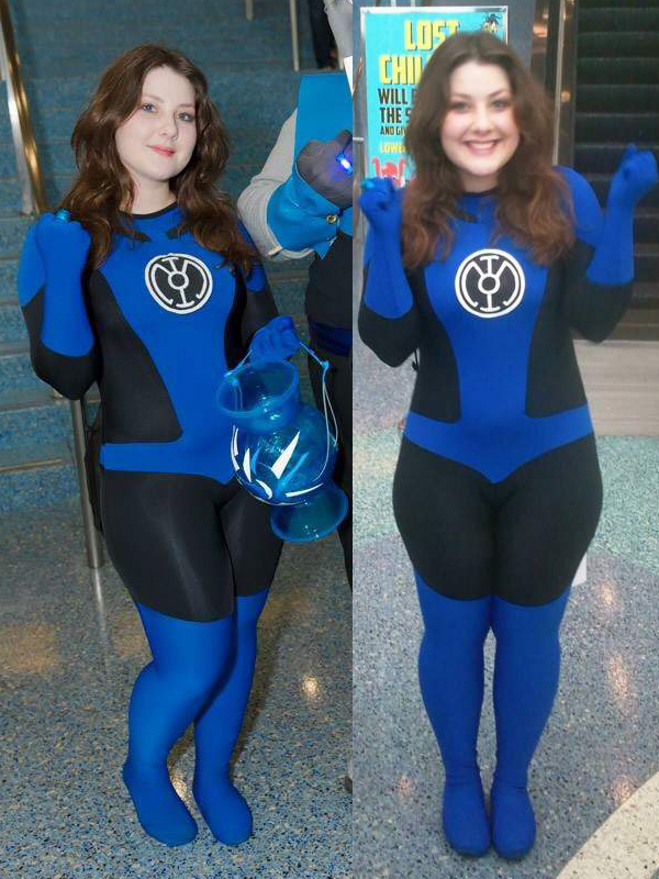 Halloween Party Blue Lantern Cosplay Costume Catsuit