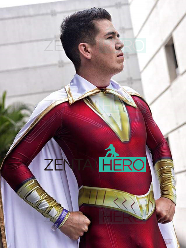 3D Printed NEW Captain Shazam Cosplay Costume With Cape