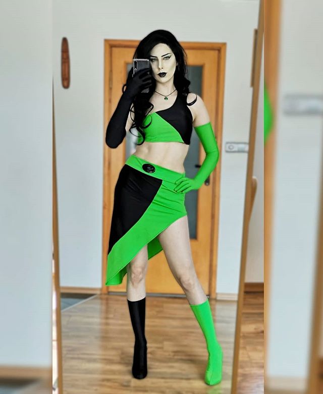 Sexy Dress Super Villain Shego Of Kim Possible Cosplay Costume