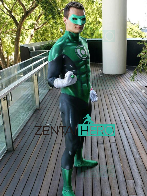 3D Printed Green Lantern Halloween Cosplay Costume with Mask