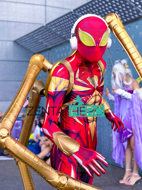 3D Printed Red Iron PS4 Spiderman Costume Lycra Spidey Bodysuit