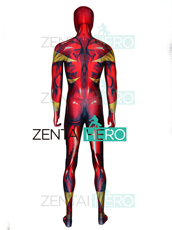 3D Printed Red Iron PS4 Spiderman Costume Lycra Spidey Bodysuit