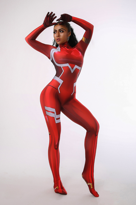 Cheap 3D Printed Zero Two Darling in the Franxx Cosplay Costume