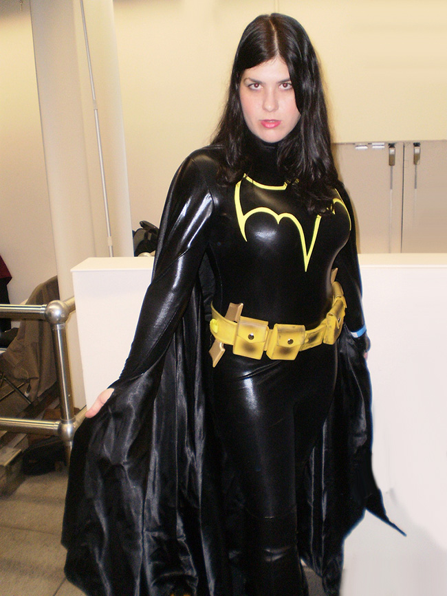 Batgirl Cosplay Costume Black Shiny Superhero Costume