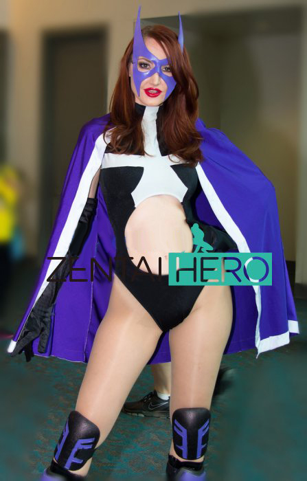 Spandex Batgirl Cosplay Costume Purple Lady