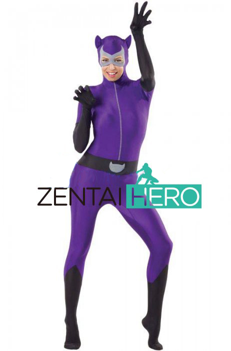 Sexy Purple Cat Suit Zentai Party Cosplay