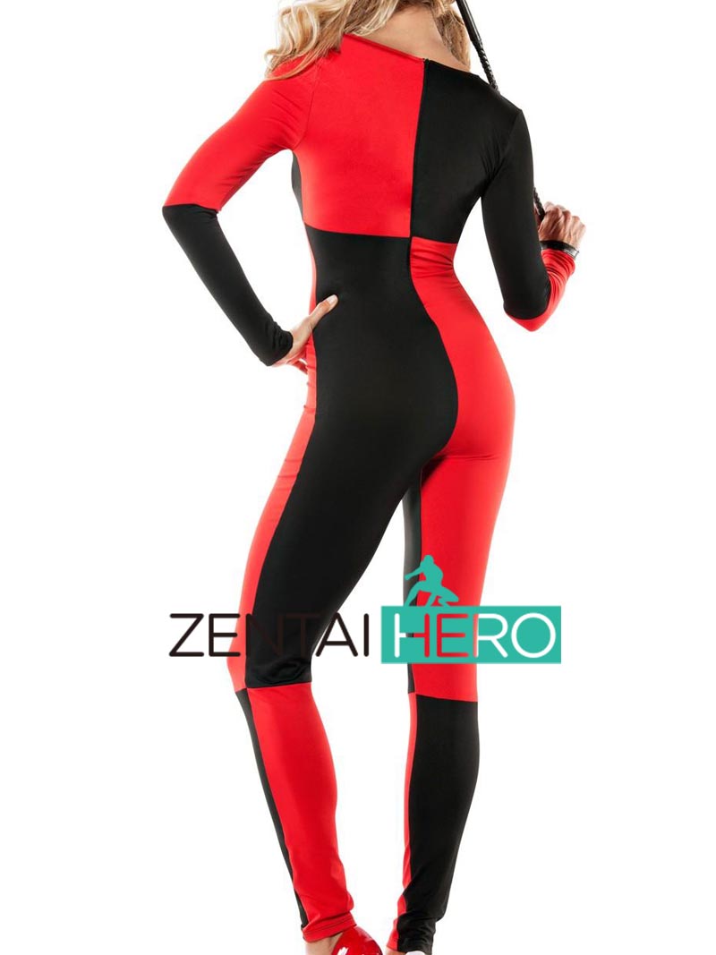 Halloween Harley Quinn Costume Women's Lycra Zentai Catsuit