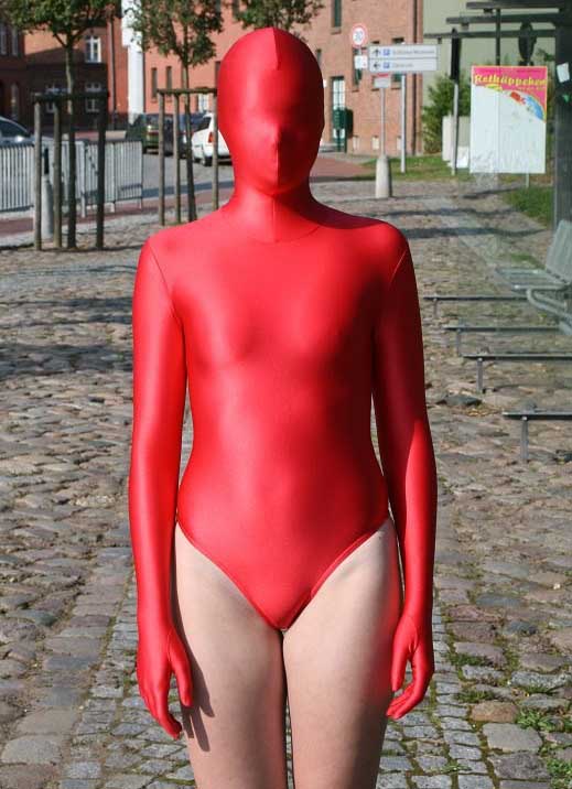 Fashion Red Lycra Spandex Bodysuit Leotard