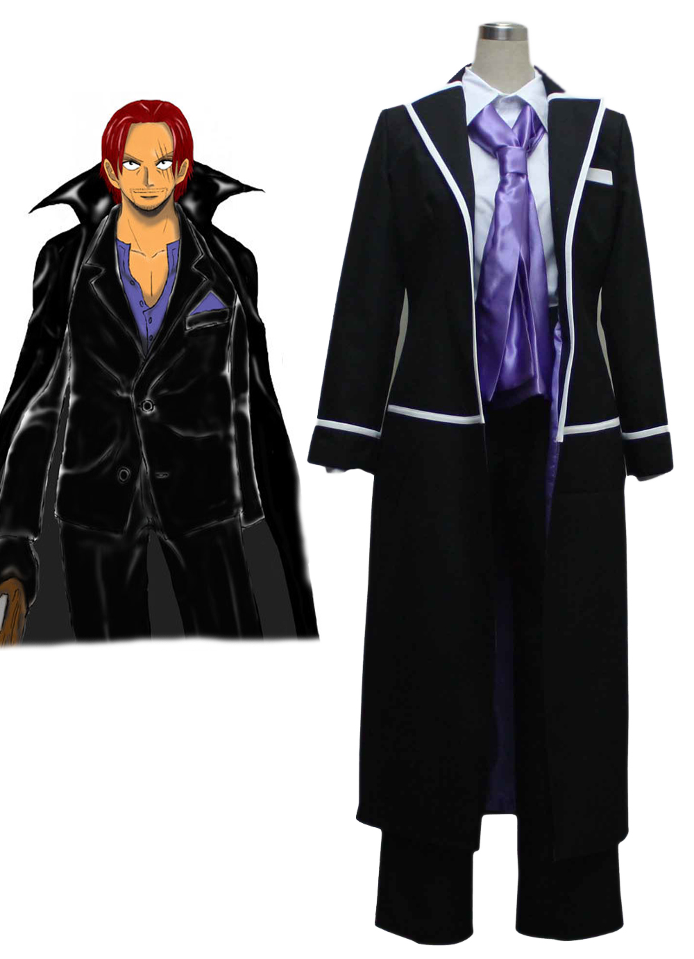 One Piece \"Red-Haired\" Shanks Suit Cosplay Costume