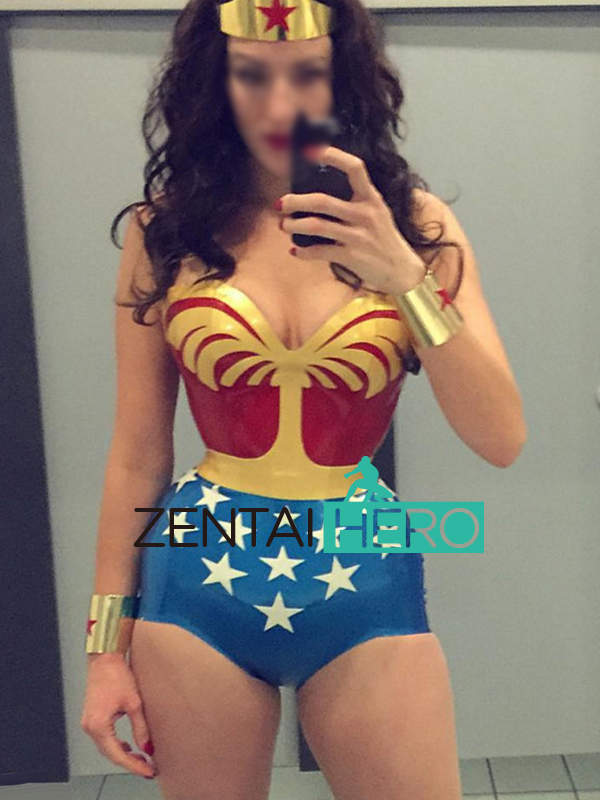 Sexy Shiny Wonder Woman Halloween Costumes