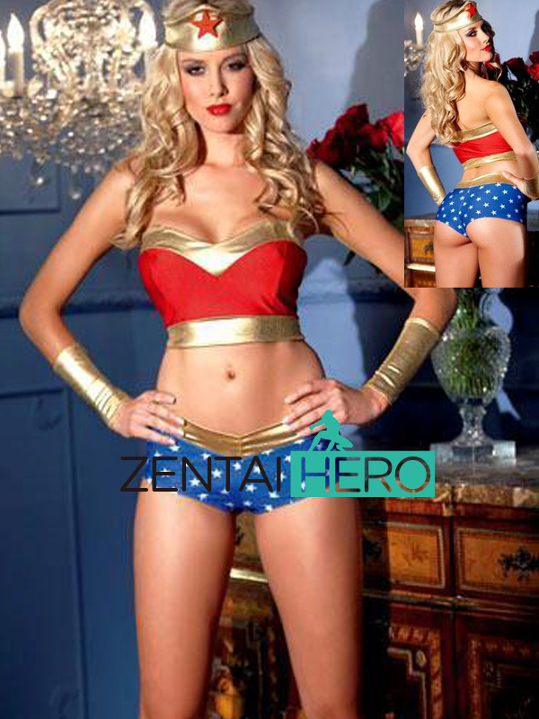 Two Pieces Wonder Woman Cosplay Halloween Costumes