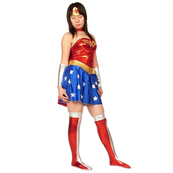 Wonder Woman Shiny Metallic Halloween Costumes